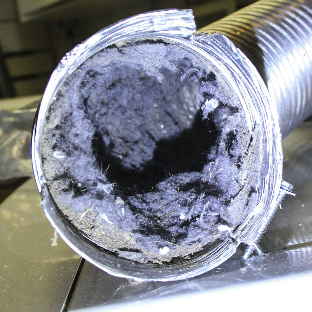 clogged dryer vent needs a cleaning